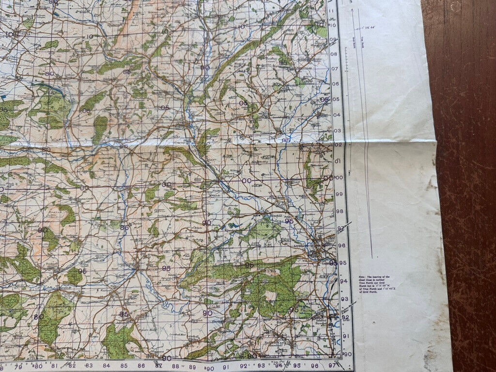 Original WW2 British Army GSGS OS Map of Great Britain - Bishop's Castle - The Militaria Shop