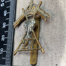 Load image into Gallery viewer, Original WW2 British Army 27th Lancers Cap Badge
