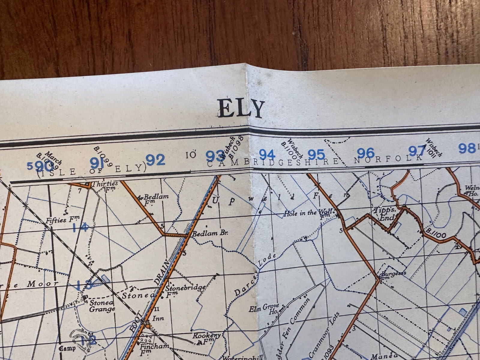 Original WW2 British Army GSGS OS Map of England - Ely - The Militaria Shop