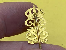 Load image into Gallery viewer, Interesting Swedish Royal Crown Above 19-16/6-38 - Pin Badge in Gilt Metal
