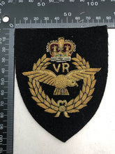 Load image into Gallery viewer, British RAF Bullion Embroidered Blazer Badge - Royal Air Force Volunteer Reserve
