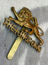 Load image into Gallery viewer, Original British Army WW1 / WW2 The King&#39;s Own Regiment Cap Badge
