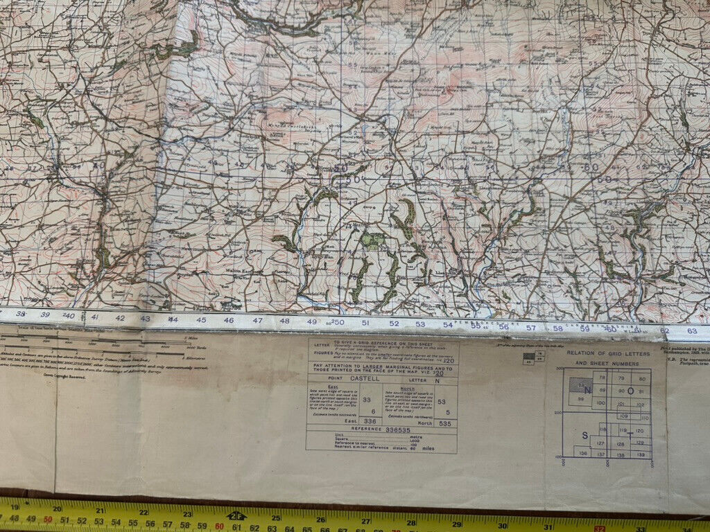 Original WW2 British Army OS Map of Great Britain - St David's & Cardigan - The Militaria Shop