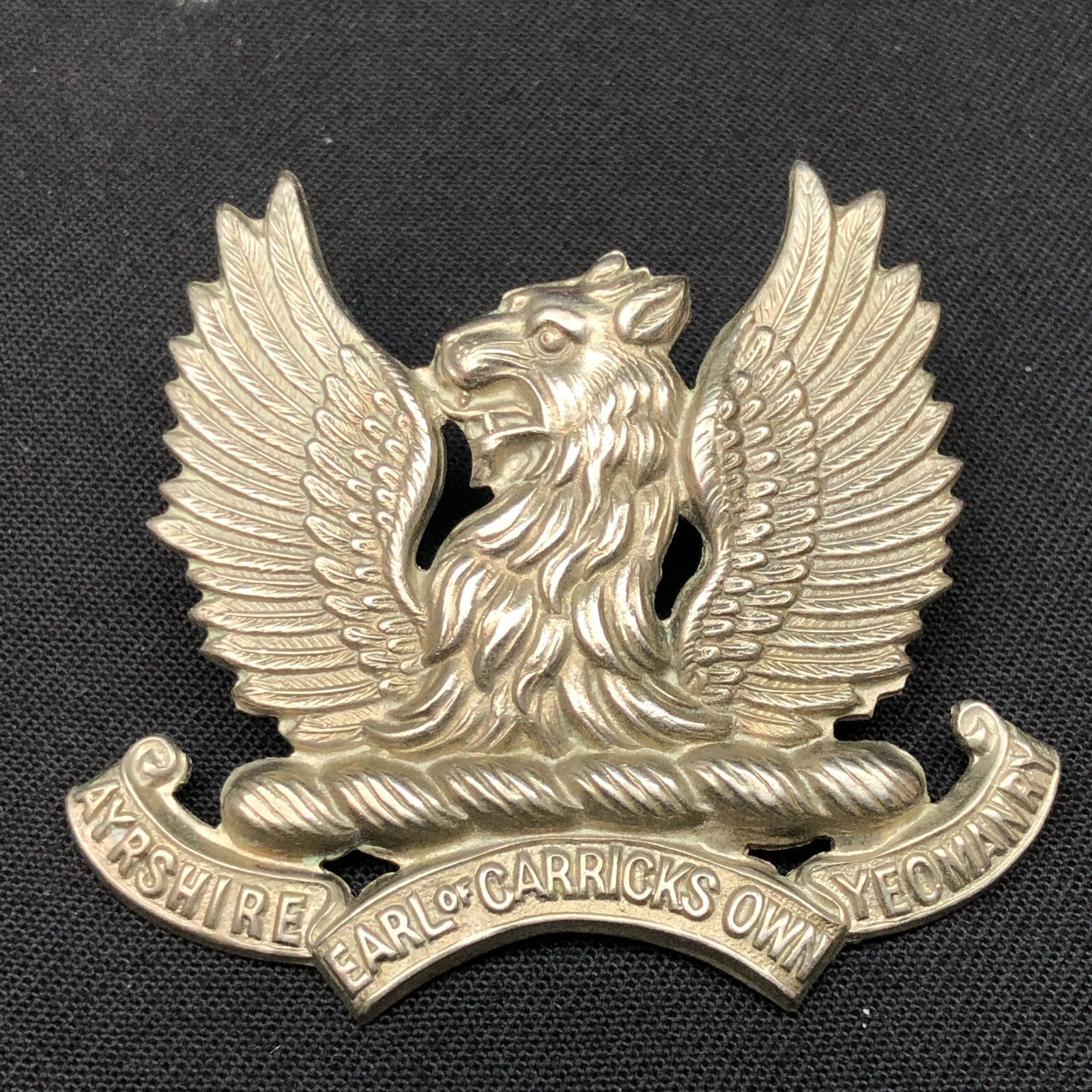 WW1 British Army Ayrshire (Earl of Carrick's Own) Yeomanry Cap Badge - The Militaria Shop