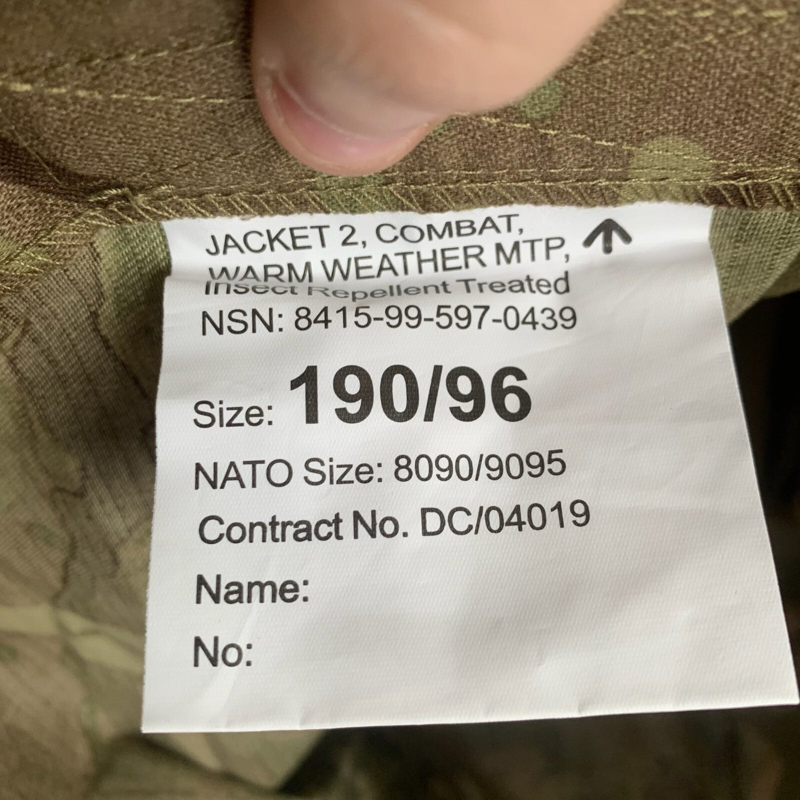 British Army MTP Camouflaged Combat Jacket 2 Warm Weather - NEW - Size 190/96 - The Militaria Shop