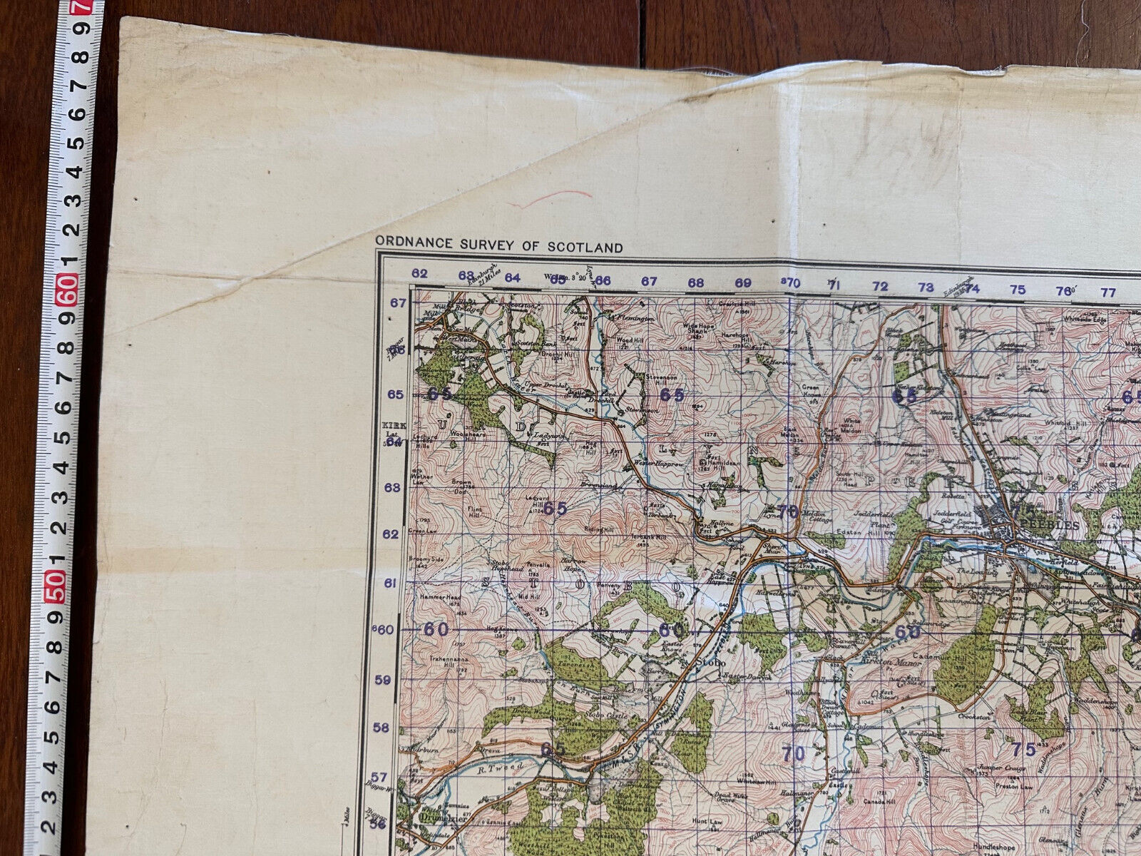 Original WW2 British Army GSGS Map of Scotland - Peebles & Galashiels - The Militaria Shop
