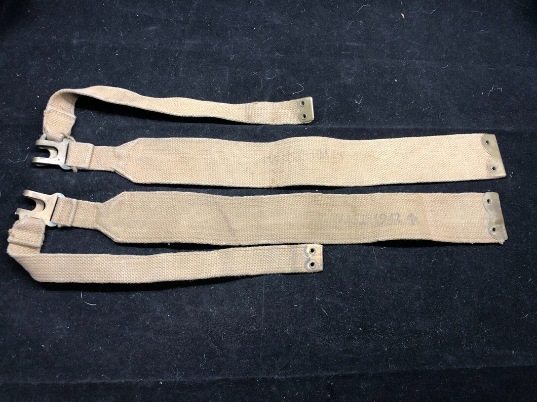 Original WW2 British Army 37 Pattern Khaki L-Straps Webbing - Wartime Dated