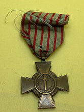 Load image into Gallery viewer, WW1 / WW2 French Croix du Combatant Medal - Original with Ribbon
