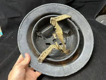 Load image into Gallery viewer, Original WW2 British Civil Defence Home Front Helmet, Liner &amp; Chinstrap Set
