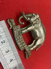 Load image into Gallery viewer, Original British Army 19th Alexandra Prince of Wales&#39;s Hussars Cap/Collar Badge
