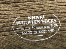 Load image into Gallery viewer, Original WW2 Era British Army Officers Khakli Woolen Socks NEW OLD STOCK Size 8
