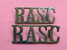 Load image into Gallery viewer, Original WW2 British Army RASC Royal Army Service Corps Shoulder Titles
