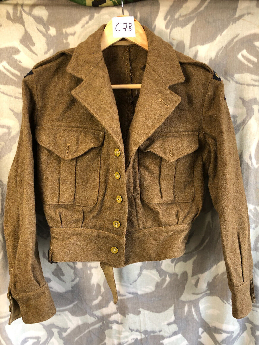 Original British Army Battledress Jacket - R.E.M.E Insignia - 35