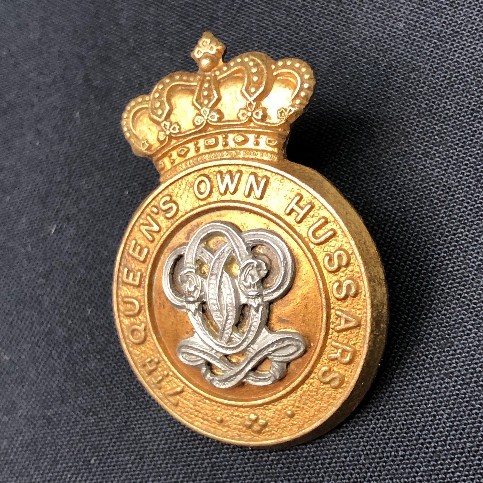 Original WW2 British Army Cap Badge - 7th Queens Own Hussars - The Militaria Shop