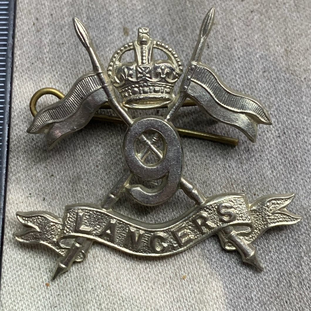 Original WW2 British Army 9th Queen's Royal Lancers Cap Badge