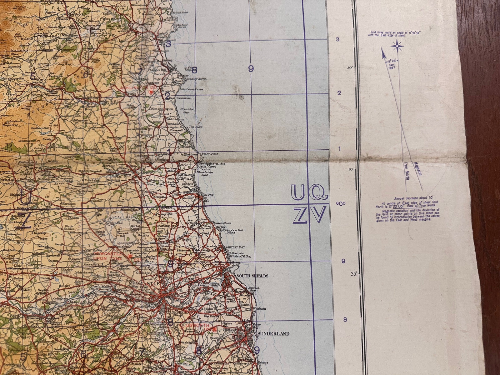 Original WW2 British Army RAF Navy Base Map of England - The Border of Scotland - The Militaria Shop