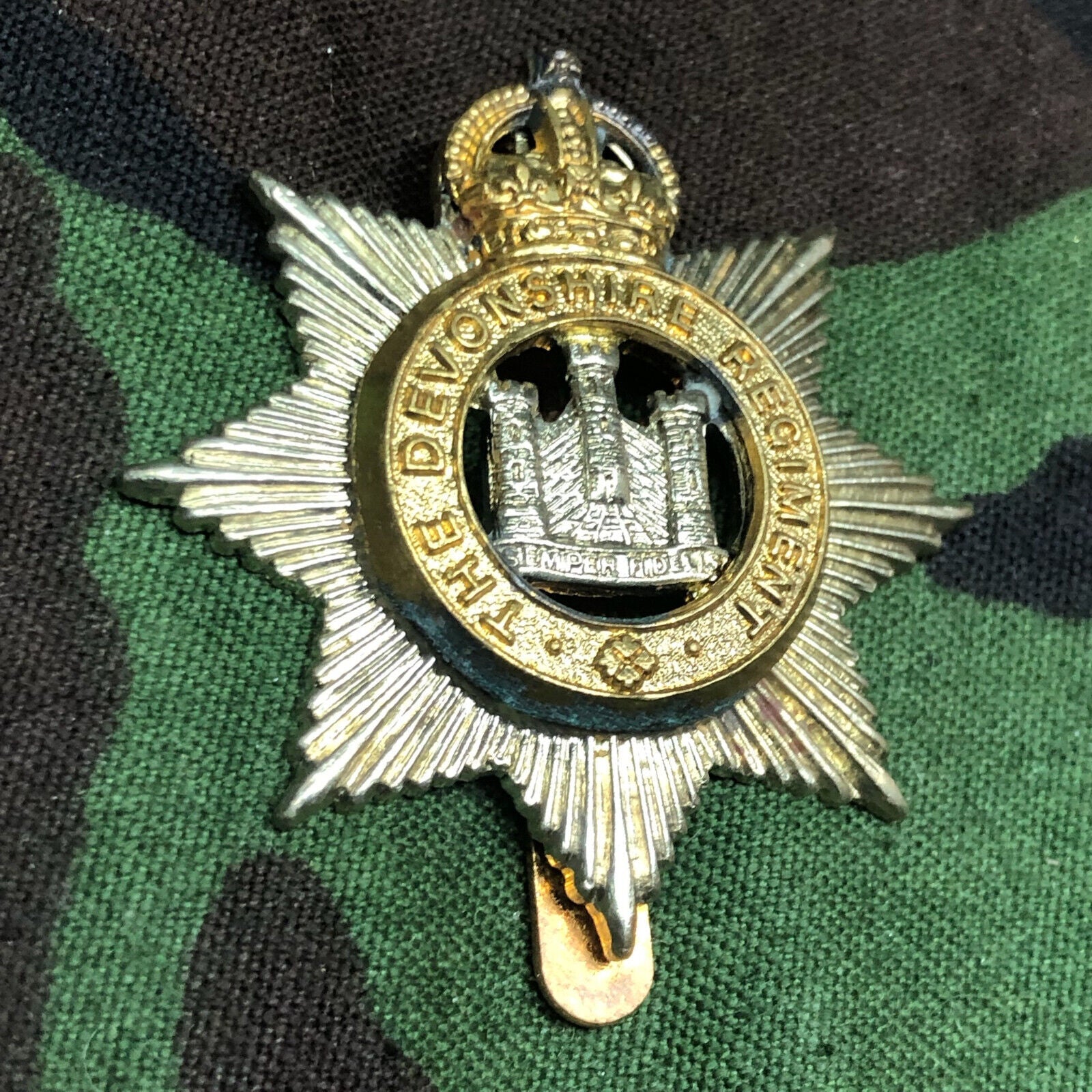 Original British Army The Devonshire Regiment Cap Badge - The Militaria Shop