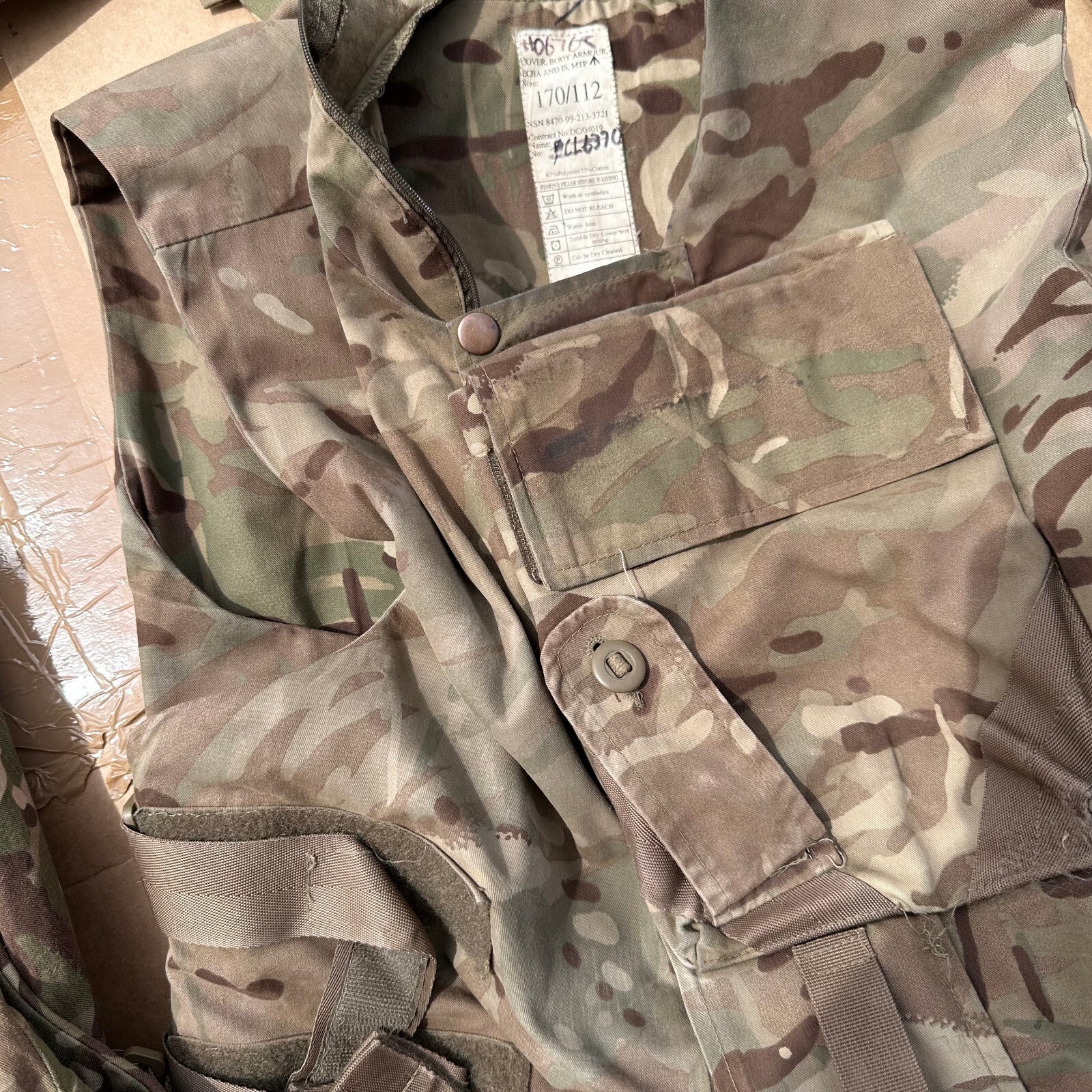Genuine British Army ECBA / IS MTP Body Armour Cover Vest - Size 180/104 - The Militaria Shop