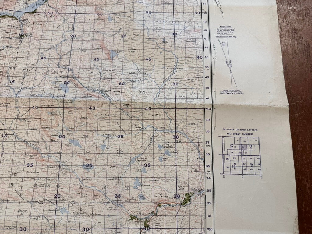 Original WW2 British Army GSGS Map of Scotland - Lairg & Loch Shin - The Militaria Shop