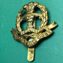 Load image into Gallery viewer, Original WW2 British Army Cap Badge - The Middlesex Regiment
