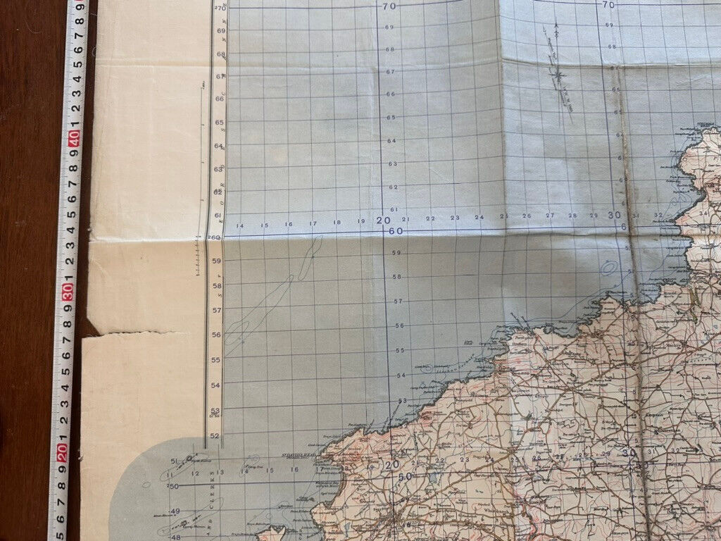 Original WW2 British Army OS Map of Great Britain - St David's & Cardigan - The Militaria Shop