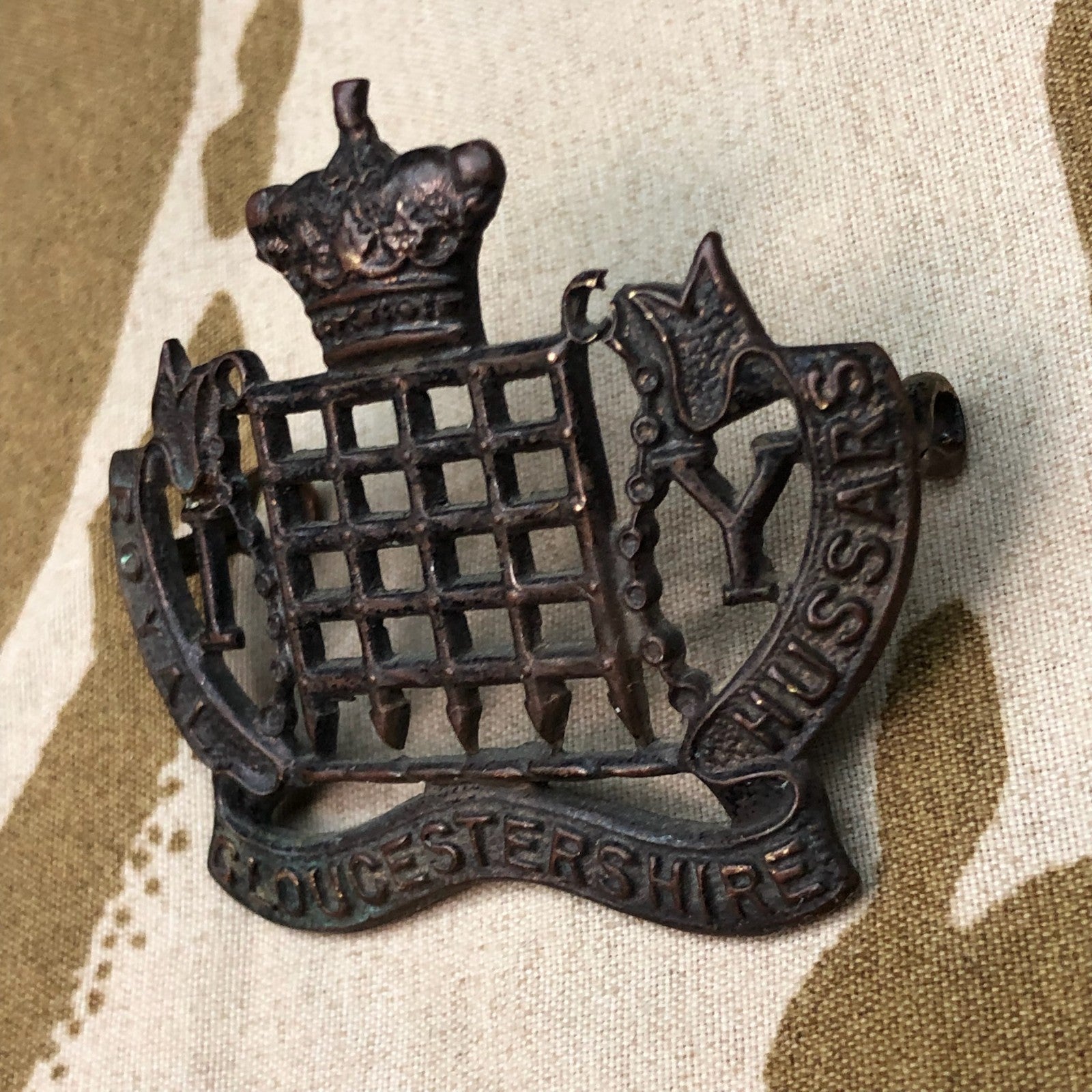 Original WW1 British Army Cap Badge - Royal Gloucestershire Hussars - The Militaria Shop