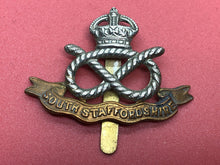 Load image into Gallery viewer, Original WW2 British Army Kings Crown Cap Badge - South Staffordshire

