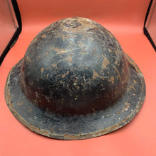 Load image into Gallery viewer, Original WW2 Mk1* British Army Brodie Combat Helmet &amp; Liner Set
