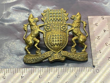 Load image into Gallery viewer, Original WW1 British Army Westminster Dragoons IY Regiment Collar Badge
