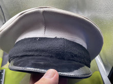 Load image into Gallery viewer, Vintage British Royal Navy White Peaked Cap - Size 59cm - The Militaria Shop
