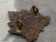 Load image into Gallery viewer, Original WW1 / WW2 Canadian Army Bronze Collar / Cap Badge
