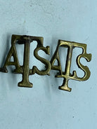 Original Pair WW1 British Army Auxiliary Territorial Service ATS Shoulder Titles - The Militaria Shop