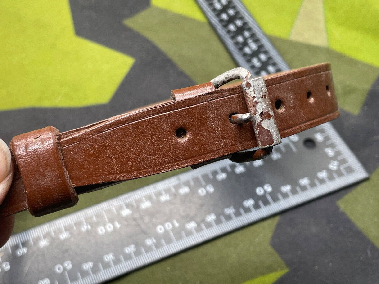 WW2 German Army / Luftwaffe Brown Leather Zeltbahn / Equipment Strap - The Militaria Shop