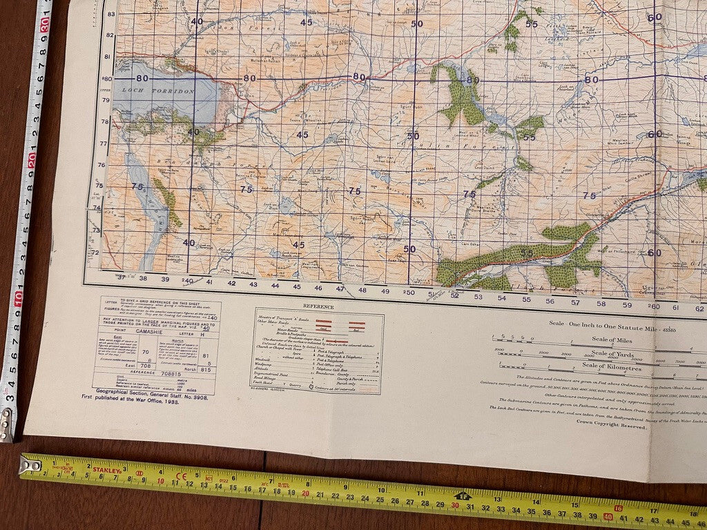 Original WW2 British Army GSGS Map of Scotland - Loch Maree & Achnasheen - The Militaria Shop