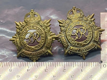 Load image into Gallery viewer, Original British Army WW1 GV1 Royal Army Service Corps Collar Badges
