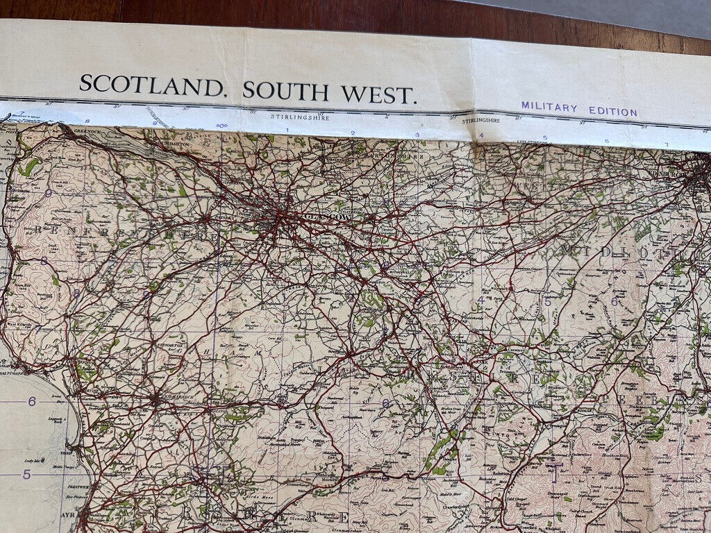 Original WW2 British Army GSGS OS Map of Scotland - South West - The Militaria Shop