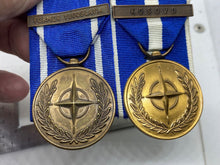 Load image into Gallery viewer, Original Pair of Mounted United Nations Medals - KOSOVO &amp; Former Yugoslavia Bars
