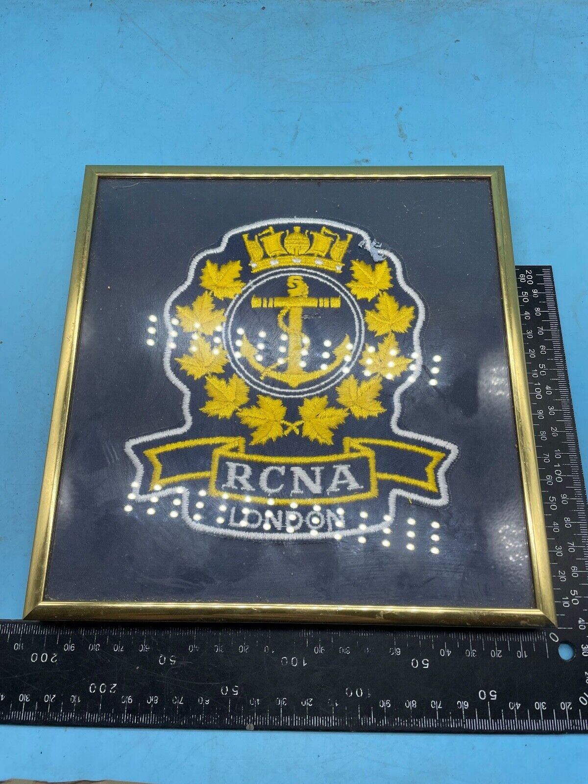 Original Royal Canadian Naval Association Framed Wall Badge - The Militaria Shop
