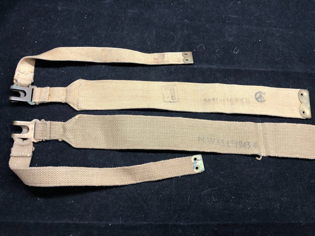 Original WW2 British Army 37 Pattern Khaki L-Straps Webbing - Wartime Dated