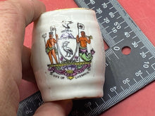 Load image into Gallery viewer, 1930&#39;s Era British Commemorative Small Pottery Barrel for the City of Liverpool.
