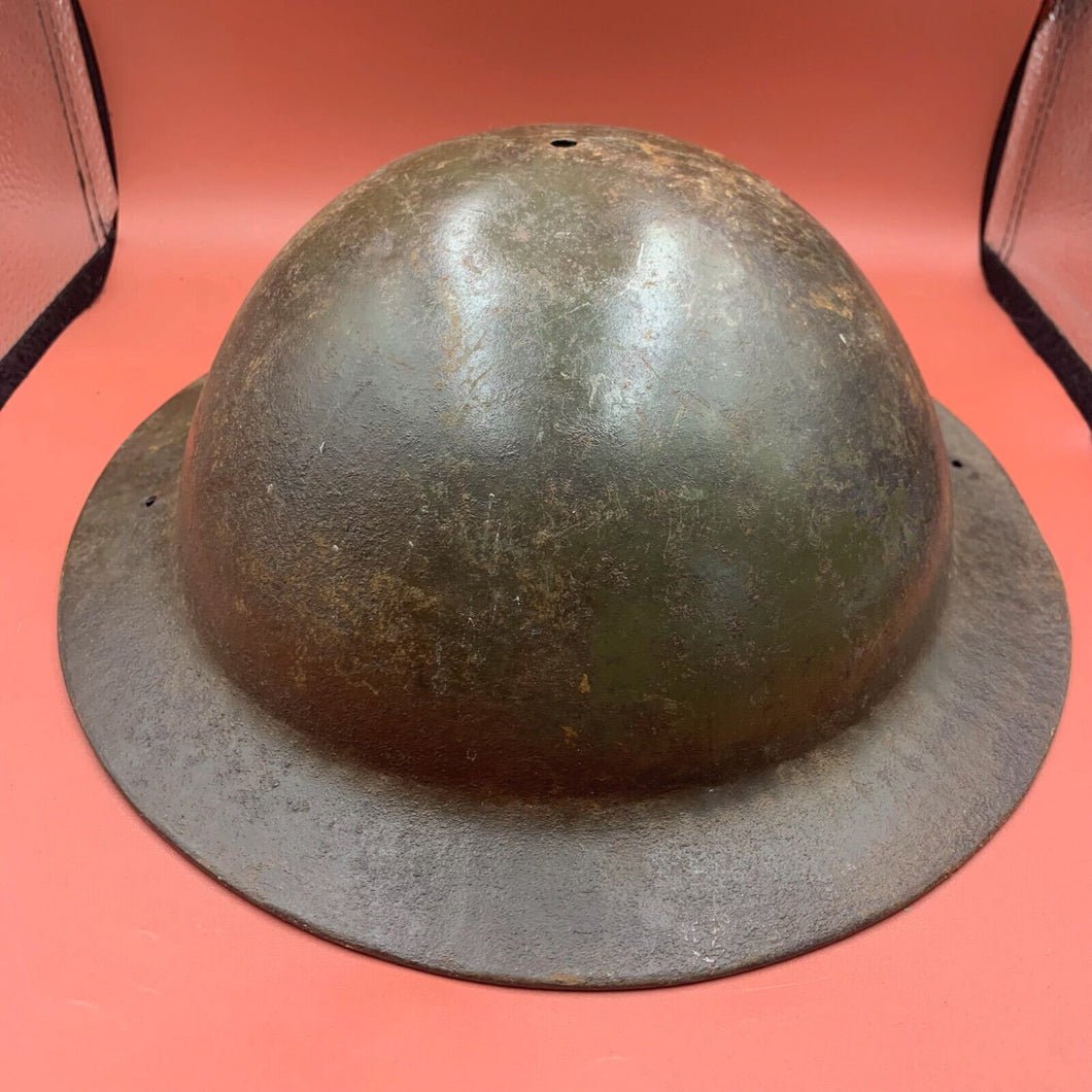 Original British Army WW2 Soldiers Military Combat Helmet - Rolled Edged