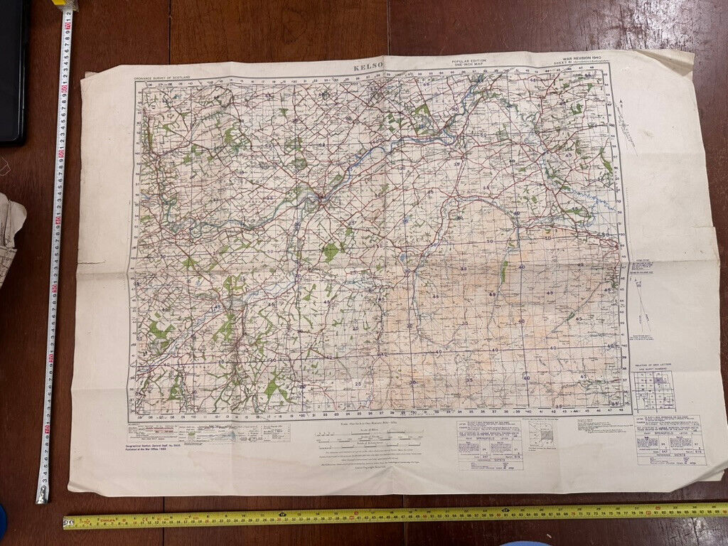 Original WW2 British Army GSGS OS Map of Scotland - Kelso - The Militaria Shop