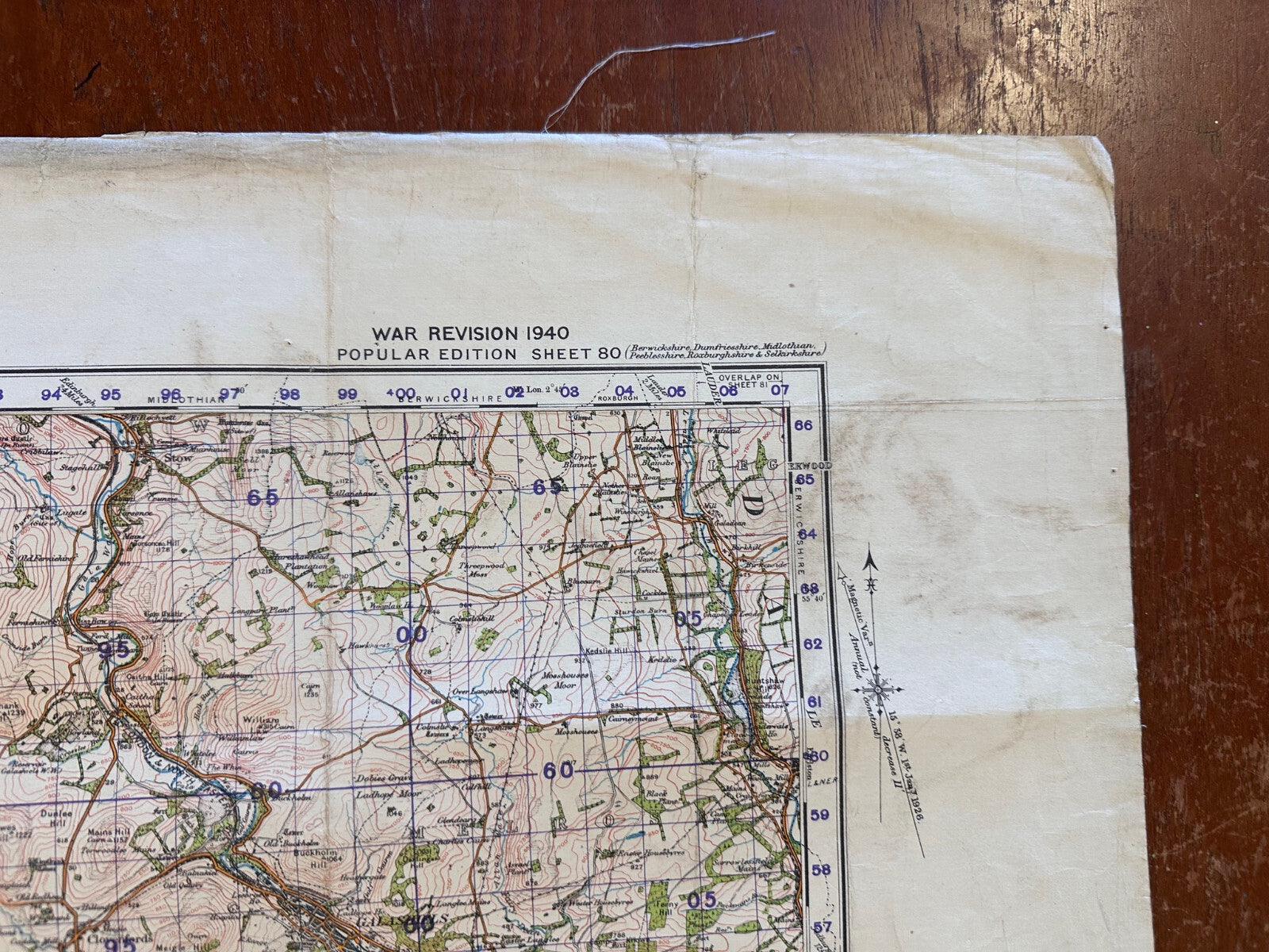 Original WW2 British Army GSGS Map of Scotland - Peebles & Galashiels - The Militaria Shop