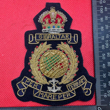 Load image into Gallery viewer, British Army Bullion Embroidered Blazer Badge - Royal Marines - Kings Crown
