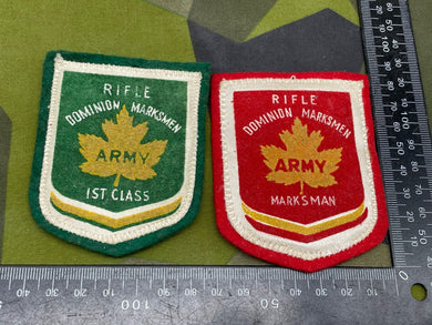Two Canadian Army Dominion Rifle Marksmen Cloth Badges - The Militaria Shop