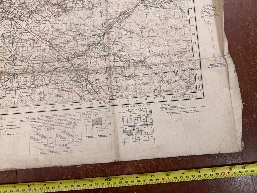 Original WW2 British Army GSGS OS Map of Scotland - Kilmarnock & Ayr - The Militaria Shop
