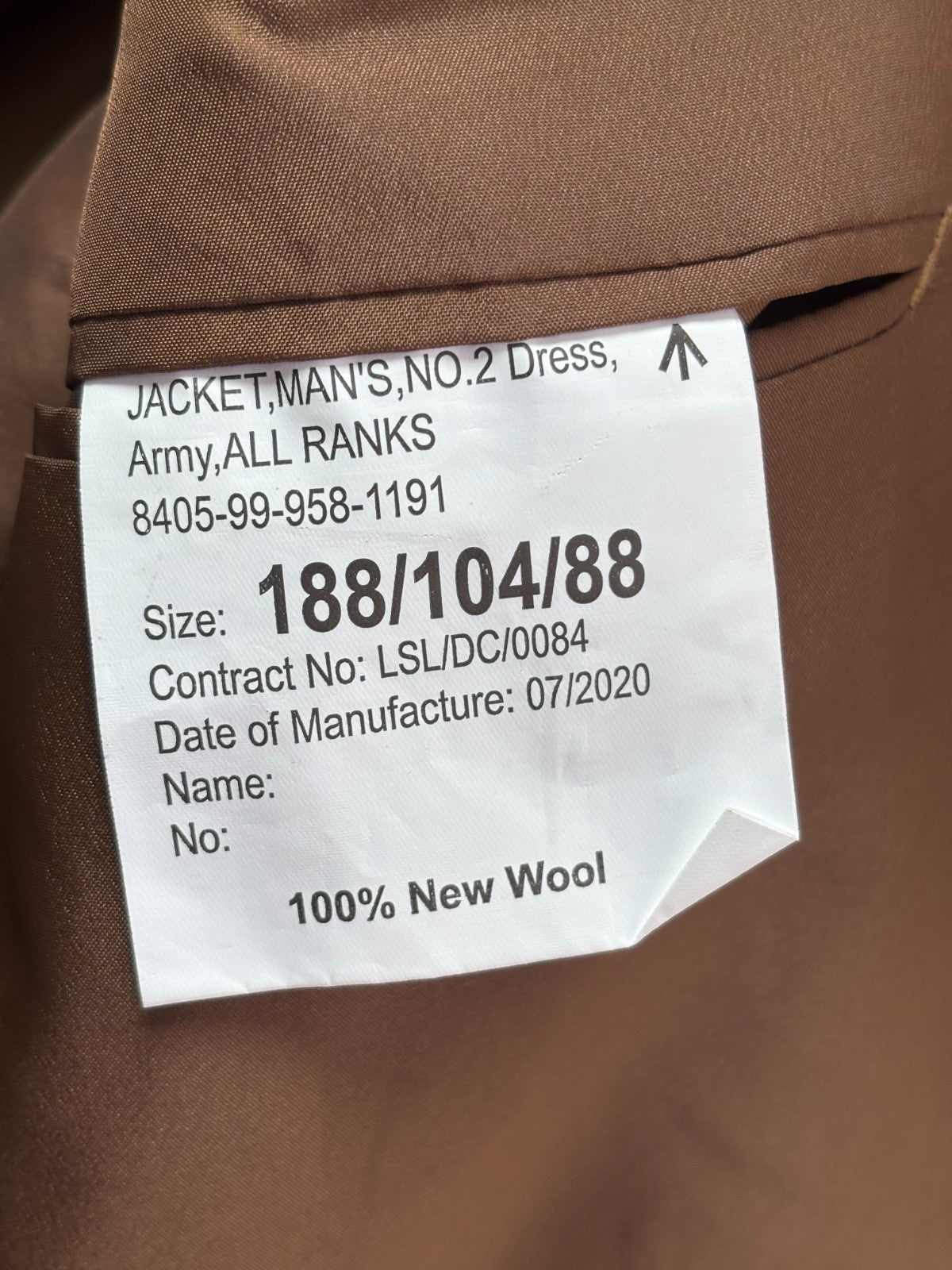 Grade 1 British Army FAD No2 Dress Uniform Jacket - Size 188/104/88 - The Militaria Shop