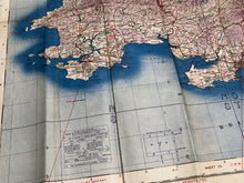 Load image into Gallery viewer, Original WW2 British Army / RAF Map Showing RAF Bases - South Wales
