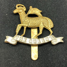 Load image into Gallery viewer, Original WW2 British Army Cap Badge - Queen&#39;s Royal Regiment (West Surrey) - The Militaria Shop
