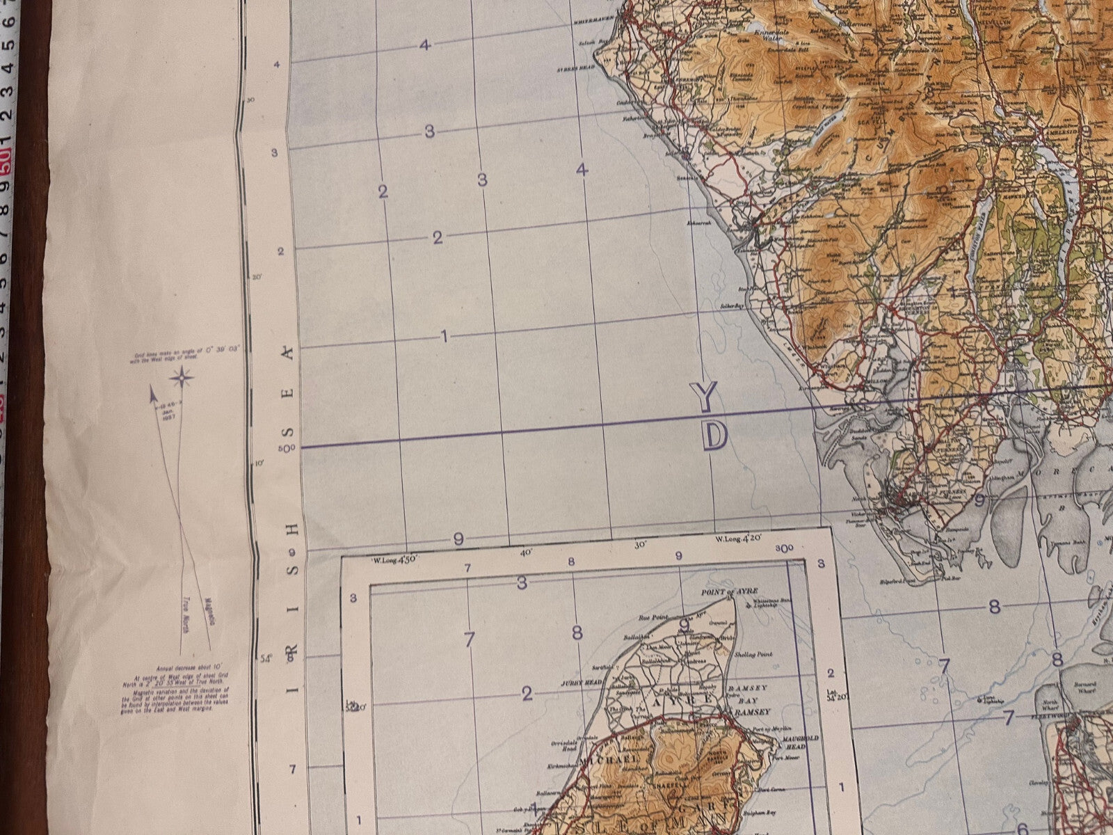 Original WW2 British Army RAF Navy Base Map of England - North Central - Leeds - The Militaria Shop